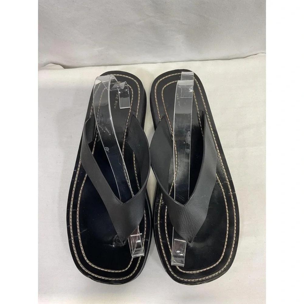 The Row Black Sandals Modern Minimalist Design - Picture 4 of 4